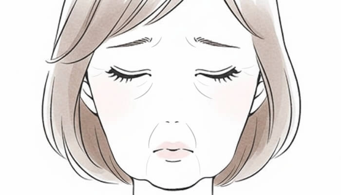 たるみ・もたつきがある女性のイラストイメージ